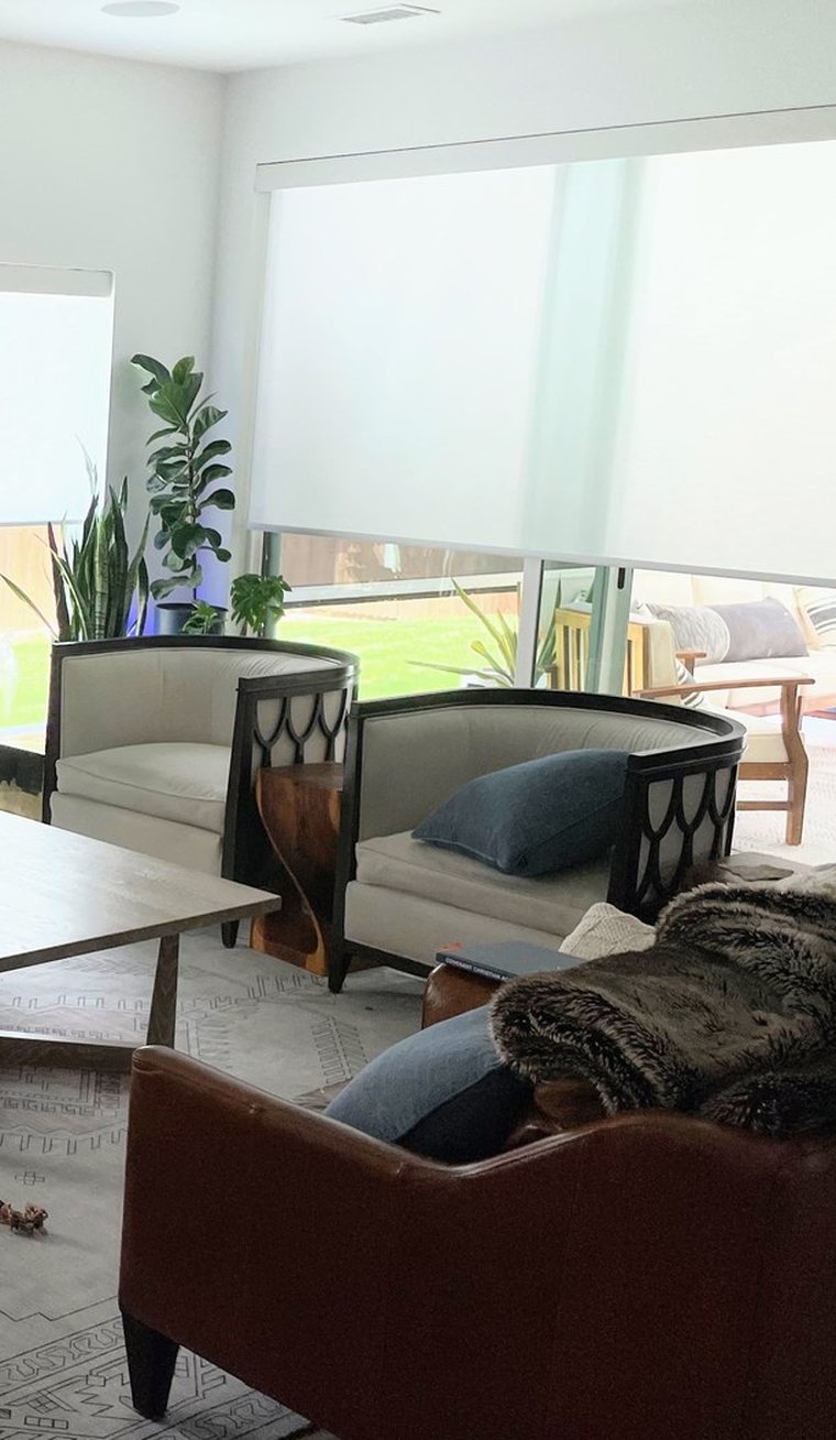 Clean lined blinds suited to a mid century Des Moines home