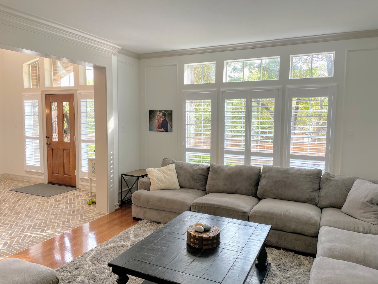 Plantation shutters suited to a tall narrow Victorian window in Sherman Hill