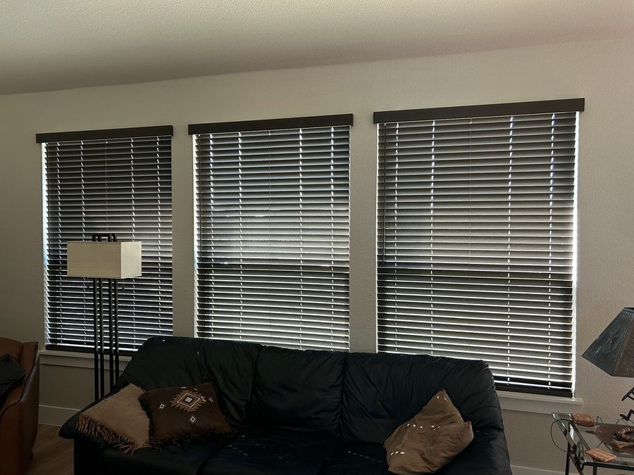 Real wood blinds paired with original Craftsman era window trim