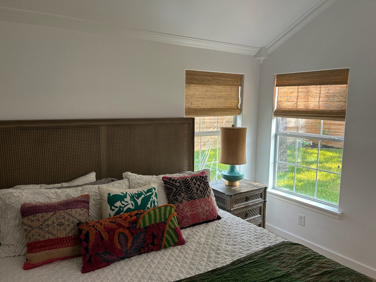 Custom woven wood shades in a well maintained older Waterbury area home