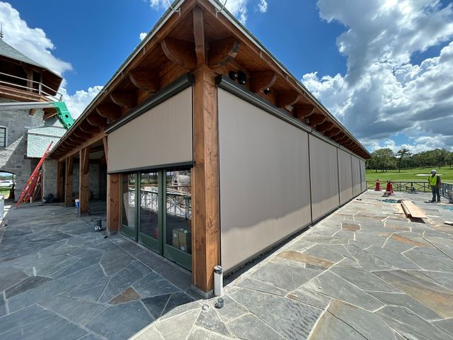Patio Shades installation by Love Is Blinds Iowa