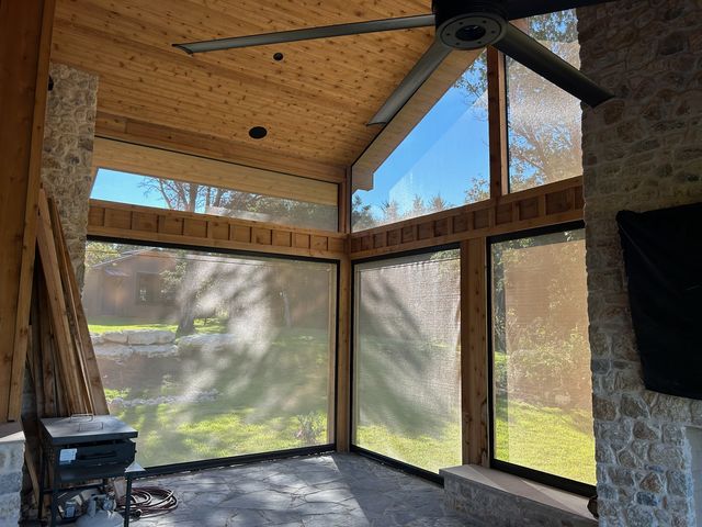 Patio Shades installation by Love Is Blinds Iowa