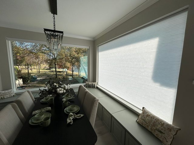 Custom Honeycomb Shades installation by Love Is Blinds Iowa