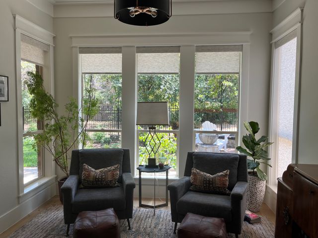 Custom Roller Shades installation by Love Is Blinds Iowa