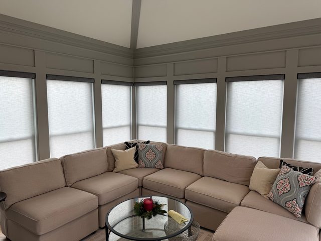 Custom Roller Shades installation by Love Is Blinds Iowa