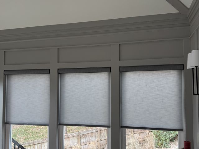 Custom Roller Shades installation by Love Is Blinds Iowa