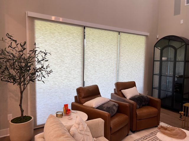 Custom Roller Shades installation by Love Is Blinds Iowa