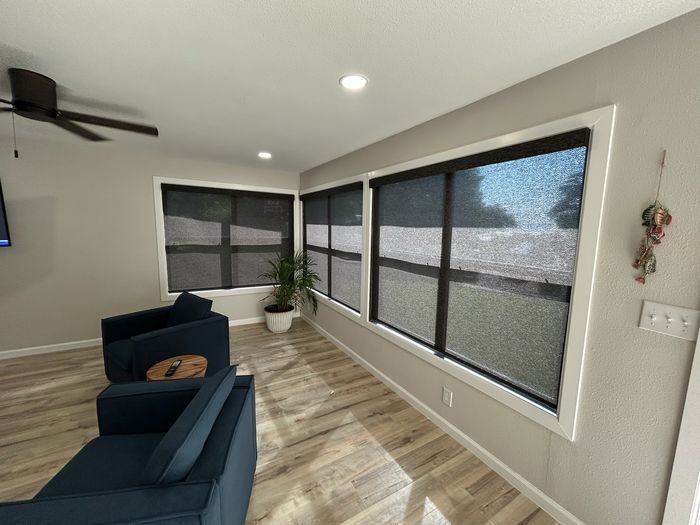 Custom Roller Shades installation by Love Is Blinds Iowa