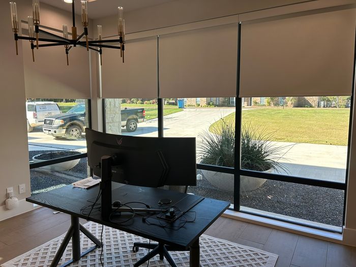 Custom Roller Shades installation by Love Is Blinds Iowa