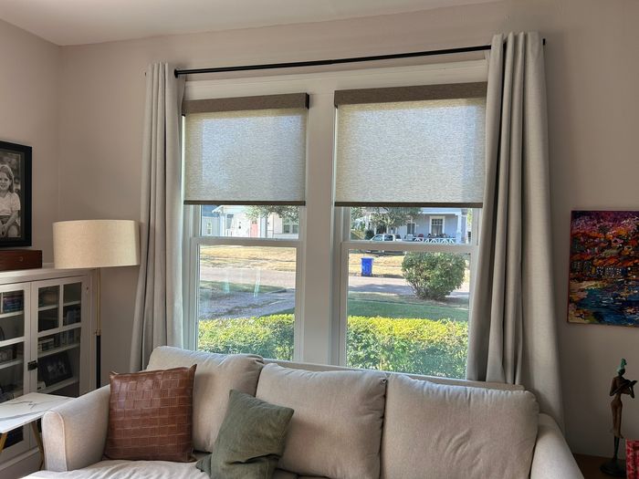 Custom Roller Shades installation by Love Is Blinds Iowa