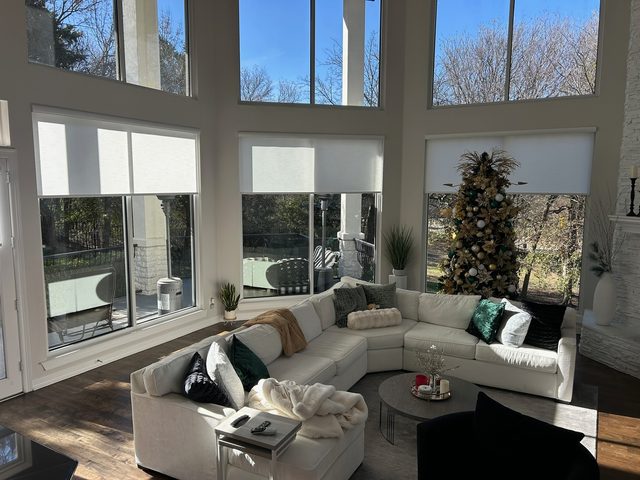 Custom Roller Shades installation by Love Is Blinds Iowa