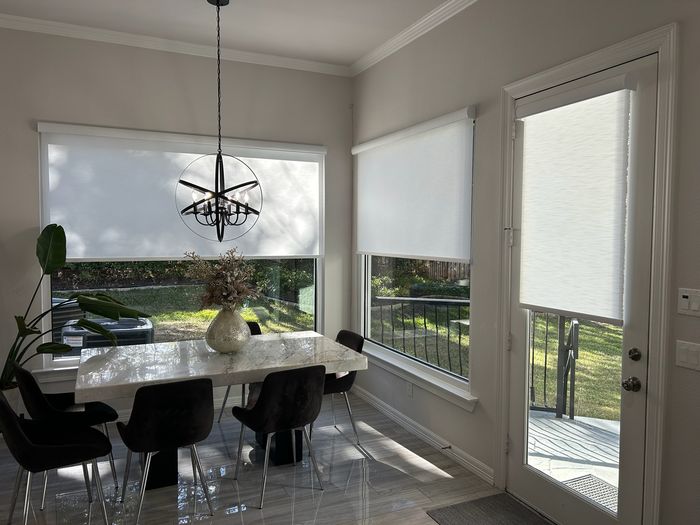 Custom Roller Shades installation by Love Is Blinds Iowa