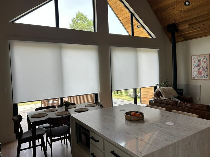 Custom Roller Shades installation by Love Is Blinds Iowa