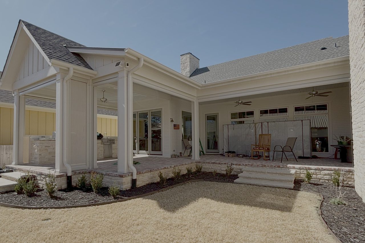 Patio with the exterior shade up and open to the view